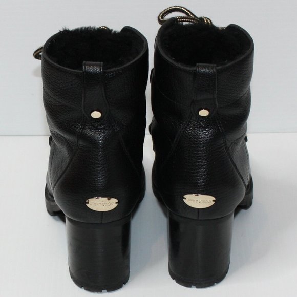 Jimmy Choo Hillary 65 Fur-lined Block-heel Booties Boot size EU 40 / US 10 $1495 - Picture 7 of 10